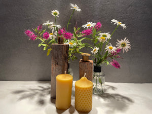 Beeswax Pillar Candles - Honey comb