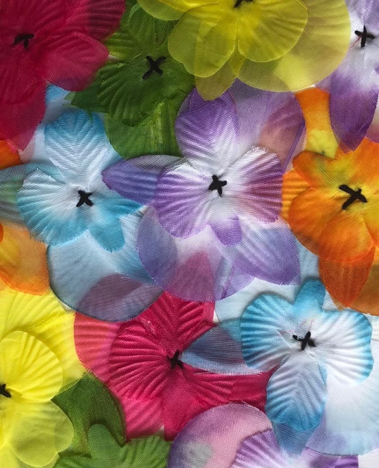 Framed silk floral art